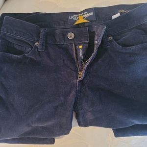 Lucky Brand Corduroy-Navy Blue Retro Vintage Jeans- Size 2/26- 5 pocket